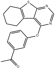 3'-[(5,6,7,8-Tetrahydro[1]benzothieno[2,3-d]pyrimidine-4-yl)oxy]acetophenone Struktur