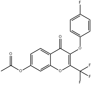 3-(4-Fluorophenoxy)-4-oxo-2-(trifluoromethyl)-4H-chromen-7-yl acetate Struktur