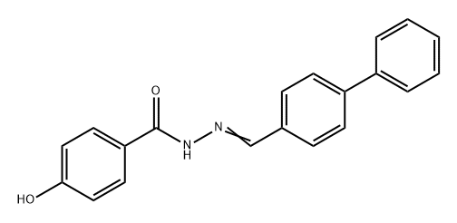 Benzoic acid, 4-hydroxy-, 2-([1,1'-biphenyl]-4-ylmethylene)hydrazide Struktur