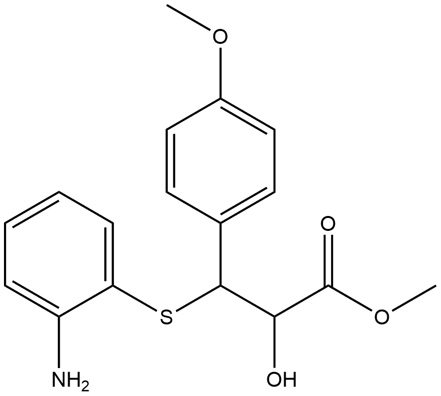 Benzenepropanoic acid, β-[(2-aminophenyl)thio]-α-hydroxy-4-methoxy-, methyl ester Struktur