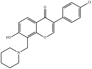 3-(4-Chlorophenyl)-7-hydroxy-8-(piperidin-1-ylmethyl)-4H-chromen-4-one Struktur