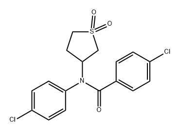 Benzamide, 4-chloro-N-(4-chlorophenyl)-N-(tetrahydro-1,1-dioxido-3-thienyl)- Struktur