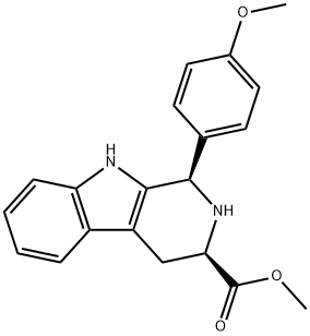 1H-Pyrido[3,4-b]indole-3-carboxylic acid, 2,3,4,9-tetrahydro-1-(4-methoxyphenyl)-, methyl ester, (1R,3R)- Struktur