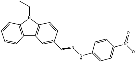 9-ethyl-3-[2-(4-nitrophenyl)carbonohydrazonoyl]-9H-carbazole Struktur