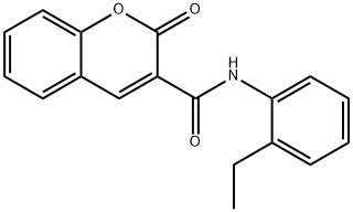 2H-1-Benzopyran-3-carboxamide, N-(2-ethylphenyl)-2-oxo- Struktur