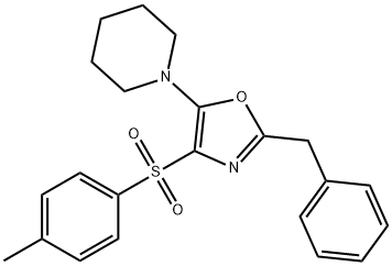 2-Benzyl-5-(piperidin-1-yl)-4-tosyloxazole Struktur