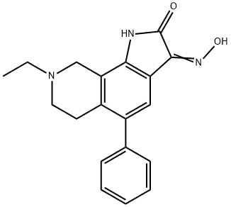 1H-Pyrrolo[3,2-h]isoquinoline-2,3-dione, 8-ethyl-6,7,8,9-tetrahydro-5-phenyl-, 3-oxime Struktur