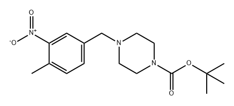 1-Piperazinecarboxylic acid, 4-[(4-methyl-3-nitrophenyl)methyl]-, 1,1-dimethylethyl ester Struktur