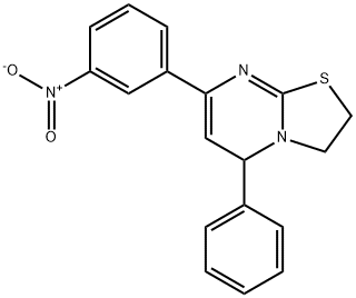 5H-Thiazolo[3,2-a]pyrimidine, 2,3-dihydro-7-(3-nitrophenyl)-5-phenyl- Struktur