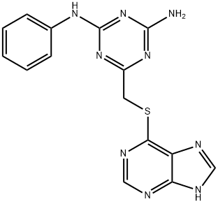 2-N-phenyl-6-(7H-purin-6-ylsulfanylmethyl)-1,3,5-triazine-2,4-diamine Struktur