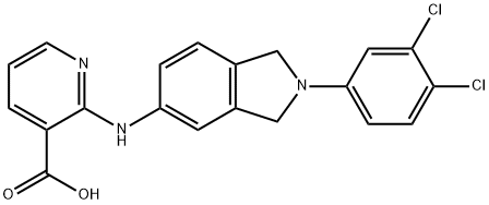 3-Pyridinecarboxylic acid, 2-[[2-(3,4-dichlorophenyl)-2,3-dihydro-1H-isoindol-5-yl]amino]- Struktur