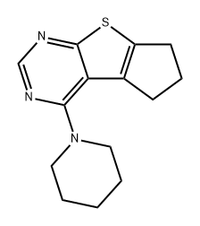 5H-Cyclopenta[4,5]thieno[2,3-d]pyrimidine, 6,7-dihydro-4-(1-piperidinyl)- Struktur