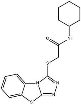 2-(Benzo[4,5]thiazolo[2,3-c][1,2,4]triazol-3-ylthio)-N-cyclohexylacetamide Struktur