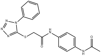 N-(4-Acetamidophenyl)-2-[(1-phenyl-1H-1,2,3,4-tetrazol-5-yl)sulfanyl]acetamide Struktur