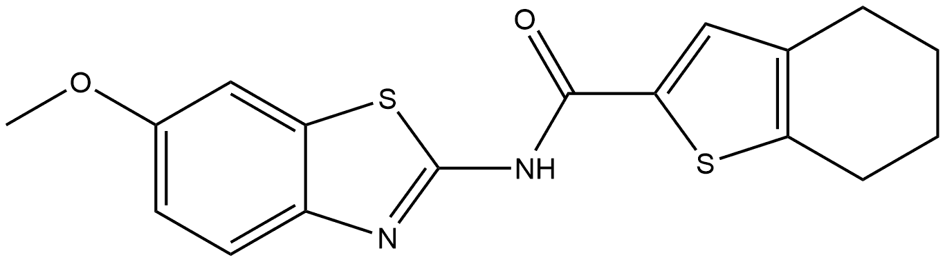 4,5,6,7-Tetrahydro-N-(6-methoxy-2-benzothiazolyl)benzo[b]thiophene-2-carboxamide Struktur