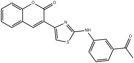 2H-1-Benzopyran-2-one, 3-[2-[(3-acetylphenyl)amino]-4-thiazolyl]- Struktur