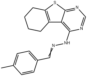 N-[(E)-(4-methylphenyl)methylideneamino]-5,6,7,8-tetrahydro-[1]benzothiolo[2,3-d]pyrimidin-4-amine Struktur