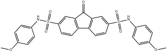 N~2~,N~7~-bis(4-methoxyphenyl)-9-oxo-9H-fluorene-2,7-disulfonamide Struktur