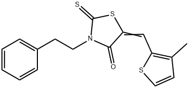 (5Z)-5-[(3-methylthiophen-2-yl)methylidene]-3-(2-phenylethyl)-2-sulfanylidene-1,3-thiazolidin-4-one Struktur