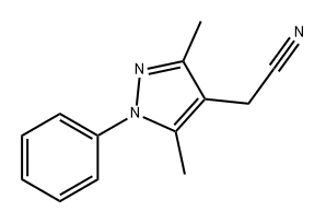 1H-Pyrazole-4-acetonitrile, 3,5-dimethyl-1-phenyl- Struktur