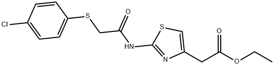 Ethyl 2-(2-{2-[(4-chlorophenyl)sulfanyl]acetamido}-1,3-thiazol-4-yl)acetate Struktur