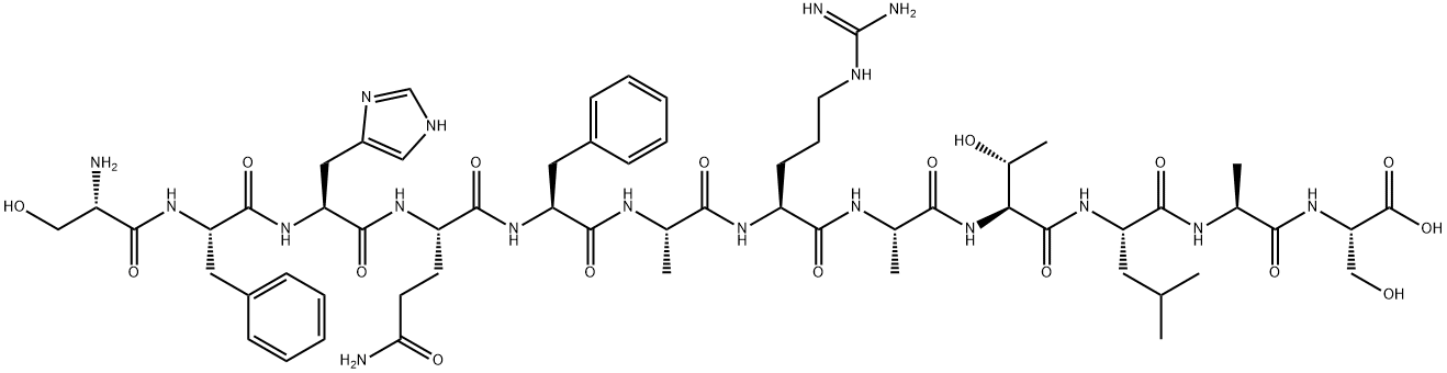 L-Serine, L-seryl-L-phenylalanyl-L-histidyl-L-glutaminyl-L-phenylalanyl-L-alanyl-L-arginyl-L-alanyl-L-threonyl-L-leucyl-L-alanyl- Struktur