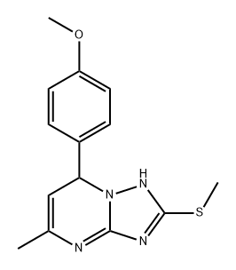 [1,2,4]Triazolo[1,5-a]pyrimidine, 1,7-dihydro-7-(4-methoxyphenyl)-5-methyl-2-(methylthio)- Struktur