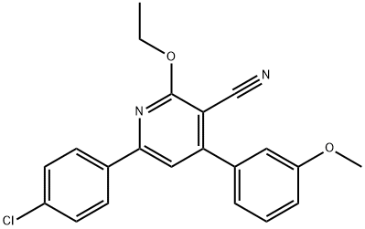 3-Pyridinecarbonitrile, 6-(4-chlorophenyl)-2-ethoxy-4-(3-methoxyphenyl)- Struktur