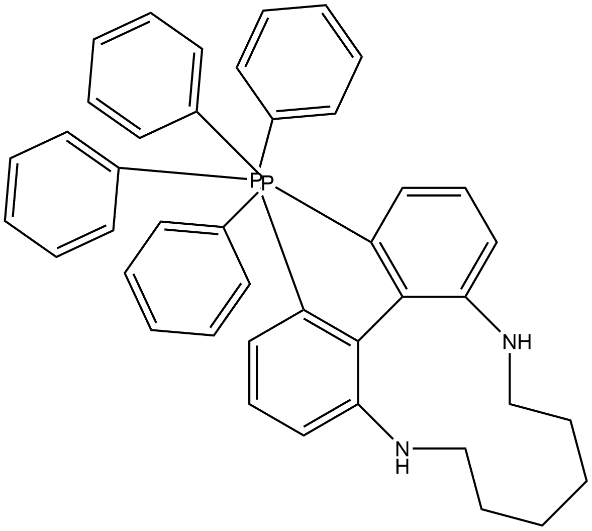 (16aR)-1,16-Bis(diphenylphosphino)-5,6,7,8,9,10,11,12-octahydrodibenzo[b,d][1,6]diazacyclododecine Struktur