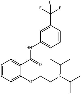 Benzamide, 2-[2-[bis(1-methylethyl)amino]ethoxy]-N-[3-(trifluoromethyl)phenyl]- Struktur