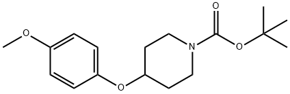 1-Piperidinecarboxylic acid, 4-(4-methoxyphenoxy)-, 1,1-dimethylethyl ester Struktur