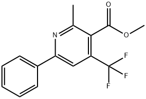 Methyl 2-methyl-6-phenyl-4-(trifluoromethyl)pyridine-3-carboxylate Struktur