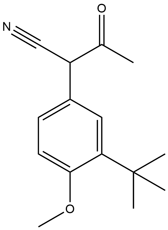 Benzeneacetonitrile, α-acetyl-3-(1,1-dimethylethyl)-4-methoxy- Struktur