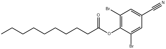 Decanoic acid, 2,6-dibromo-4-cyanophenyl ester Struktur