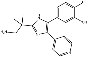 Phenol, 5-[2-(2-amino-1,1-dimethylethyl)-4-(4-pyridinyl)-1H-imidazol-5-yl]-2-chloro- Struktur