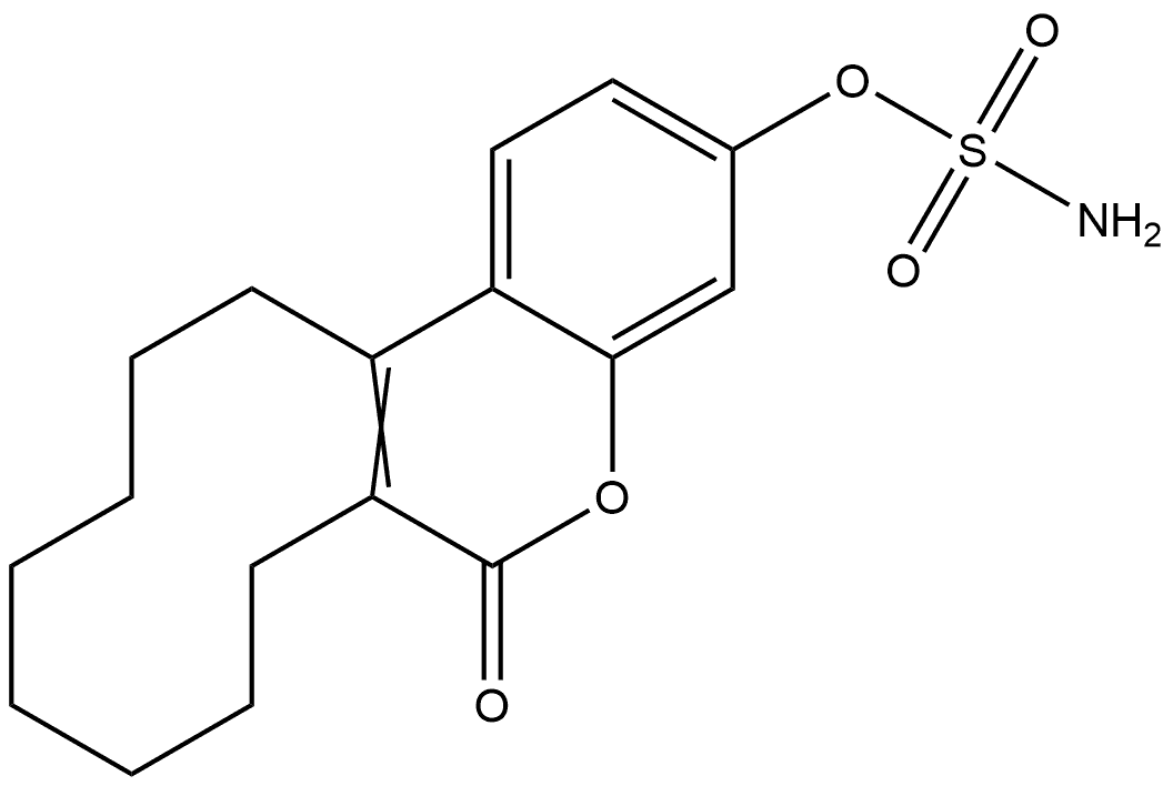 3-[(Aminosulfonyl)oxy]-7,8,9,10,11,12,13,14-octahydro-6H-benzo[b]cyclodeca[d]pyran-6-one Struktur