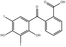 Benzoic acid, 2-(2,4-dihydroxy-3,5-diiodobenzoyl)- Struktur