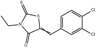 (5Z)-5-[(3,4-dichlorophenyl)methylidene]-3-ethyl-2-sulfanylidene-1,3-thiazolidin-4-one Struktur