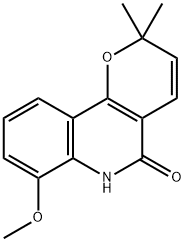 5H-Pyrano[3,2-c]quinolin-5-one, 2,6-dihydro-7-methoxy-2,2-dimethyl- Struktur