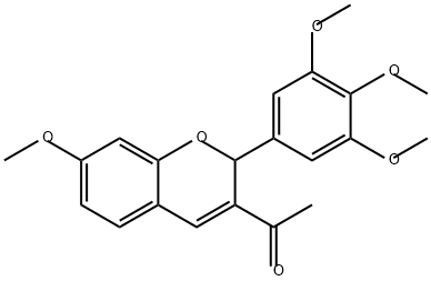 Ethanone, 1-[7-methoxy-2-(3,4,5-trimethoxyphenyl)-2H-1-benzopyran-3-yl]- Struktur