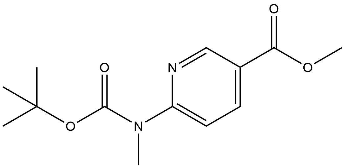 3-Pyridinecarboxylic acid, 6-[[(1,1-dimethylethoxy)carbonyl]methylamino]-, methyl ester Struktur