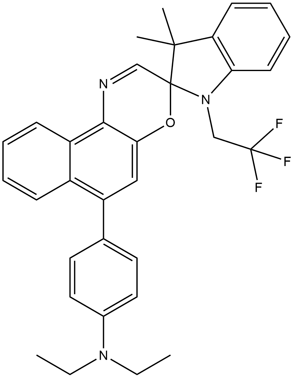 4-[1,3-Dihydro-3,3-dimethyl-1-(2,2,2-trifluoroethyl)spiro[2H-indole-2,3′-[3H]naphth[2,1-b][1,4]oxazin]-6′-yl]-N,N-diethylbenzenamine Struktur