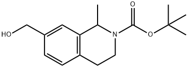 1,1-Dimethylethyl 3,4-dihydro-7-(hydroxymethyl)-1-methyl-2(1H)-isoquinolinecarboxylate Struktur