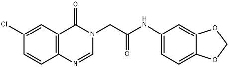 3(4H)-Quinazolineacetamide, N-1,3-benzodioxol-5-yl-6-chloro-4-oxo- Struktur