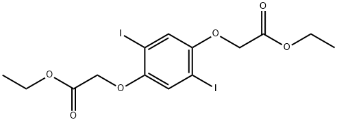 Acetic acid, 2,2'-[(2,5-diiodo-1,4-phenylene)bis(oxy)]bis-, 1,1'-diethyl ester Struktur