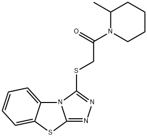 3-{[2-(2-Methyl-1-piperidinyl)-2-oxoethyl]sulfanyl}[1,2,4]triazolo[3,4-B][1,3]benzothiazole Struktur