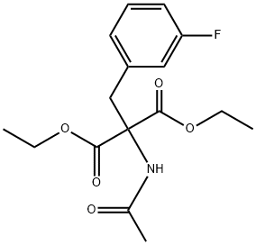 Propanedioic acid, 2-(acetylamino)-2-[(3-fluorophenyl)methyl]-, 1,3-diethyl ester Struktur