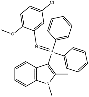 N-(5-chloro-2-methoxyphenyl)1,2-dimethyl-1H-indol-3-yl(diphenyl)phosphine imide Struktur