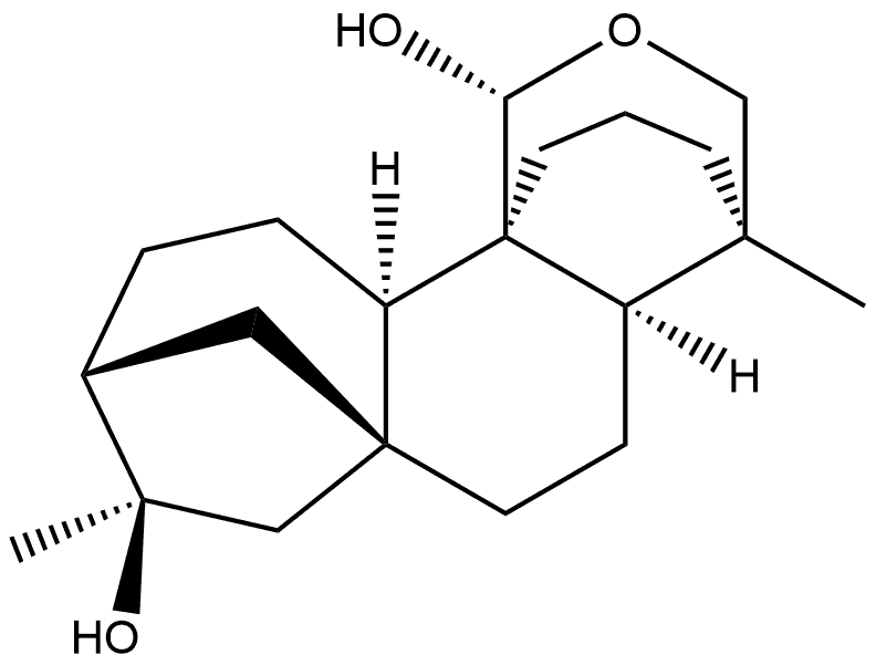 Kauran-16,20-diol, 18,20-epoxy-, (4α,20R)- (9CI) Struktur