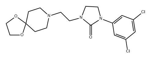 2-Imidazolidinone, 1-(3,5-dichlorophenyl)-3-[2-(1,4-dioxa-8-azaspiro[4.5]dec-8-yl)ethyl]- Struktur